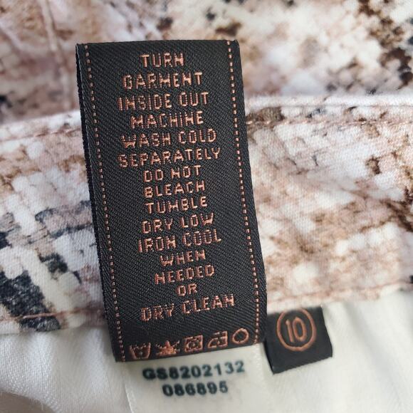 7 For All Mankind JEN7 Women's Snake Print Ankle Skinny Jeans Size 10 Stretch - Picture 8 of 9